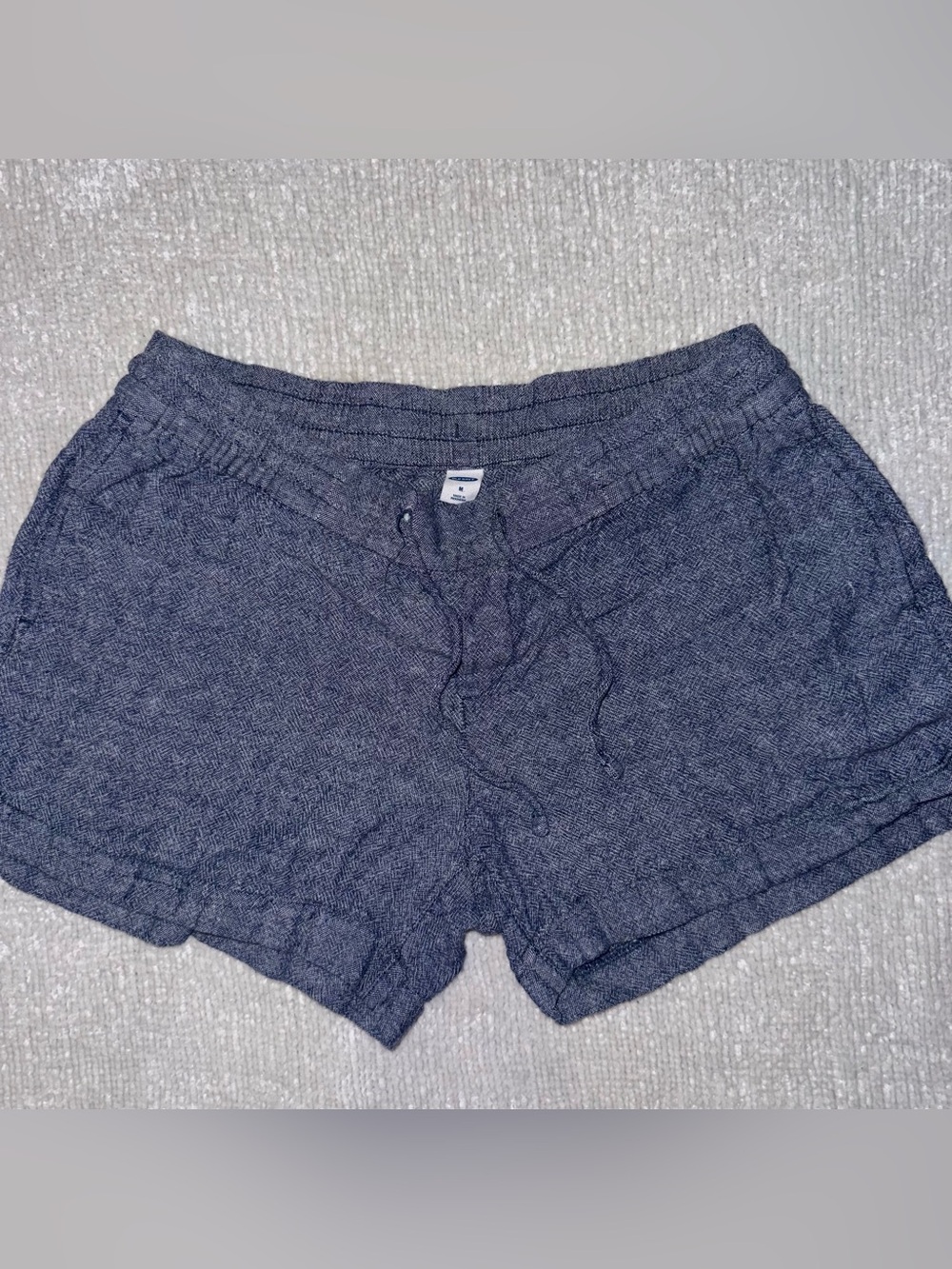 Old Navy Heather Navy Drawstring Blue Shorts Size M